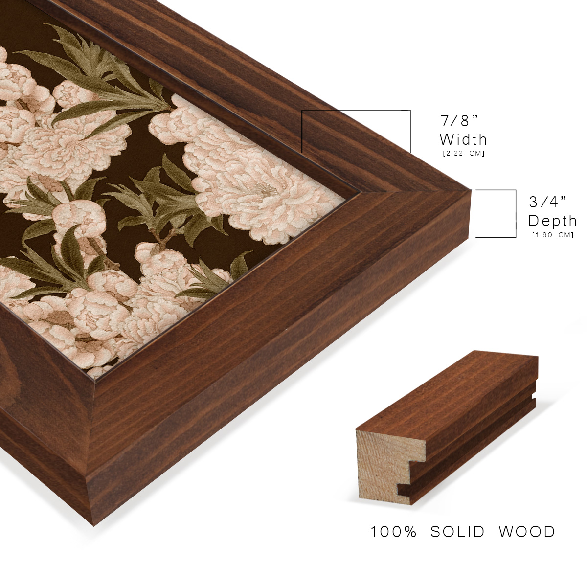 Asian Brocade III - Framed Print w/glass - Chestnut