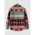 thumbnail image 3 of ZAFUL Tribal Geometric Ethnic Aztec Printed Blend Wool Shirt Jacket Deep Red S, 3 of 4