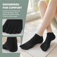 thumbnail image 5 of MJumppHome 10 Pairs Cotton Toe Socks Low Cut No Show Athletic Socks for Men Women,Black and White,Sock Sizes 7-10, 5 of 7