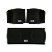 Acoustic Audio AA321B and AA32CB Mountable Indoor Speakers Home 3 Speaker Set