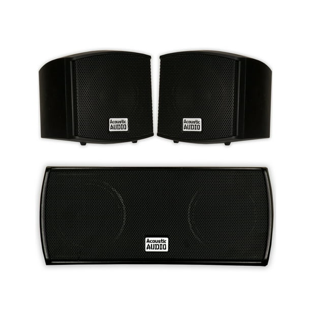 Acoustic Audio AA321B et AA32CB Set de Haut-Parleurs d'Intérieur Montable à la Maison 3 Haut-Parleurs