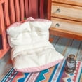 thumbnail image 5 of Big Joe Roma Kid's Bean Bag Chair, Oat Sherpa and Desert Rose, Vegan Suede, 2 feet, 5 of 6