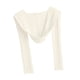 thumbnail image 4 of Bufanda de punto con capucha para mujer, pasamontañas de invierno, suave, para el cuello y las orejas, para exteriores Blanco, 4 of 8