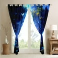 thumbnail image 2 of Magical Jungle Curtains Neon Butterfly 30%-50% Blackout Curtains,Glowing Gradient Blue Wildlife Curtains & Drapes Animal Bedroom Curtains,Tree Branches Window Treatments Bedroom Decor, 2 of 6
