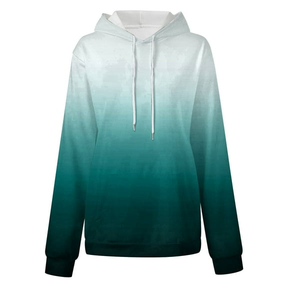 VANLOFE Long Sleeve Fashion Gradient Color Women's Sweater for Winter All-match Winter Hoodie for Women Daily Hoodie Young Sweater 2XL Army Green