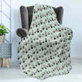 thumbnail image 4 of Cactus Soft Flannel Fleece Throw Blanket, Mini Cacti in Pots with Geometric Designs Polka Dots Stripes, Cozy Plush for Indoor and Outdoor Use, 50" x 60", Mint Green Charcoal Grey, by Ambesonne, 4 of 5