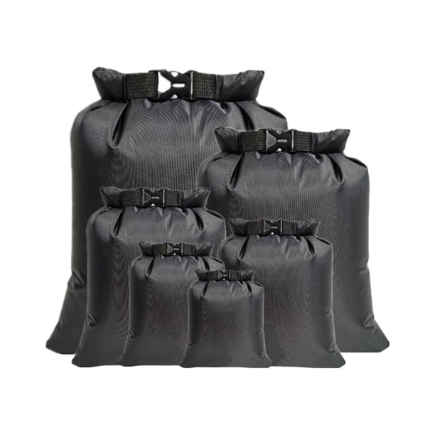 Greeniant Juego de 6 bolsas secas impermeables Sacos secos ligeros Separación en seco y húmedo Deportes acuáticos Negro