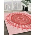 thumbnail image 3 of Ahgly Company Machine Washable Indoor Round Transitional Deep Rose Pink Area Rugs, 6' Round, 3 of 7