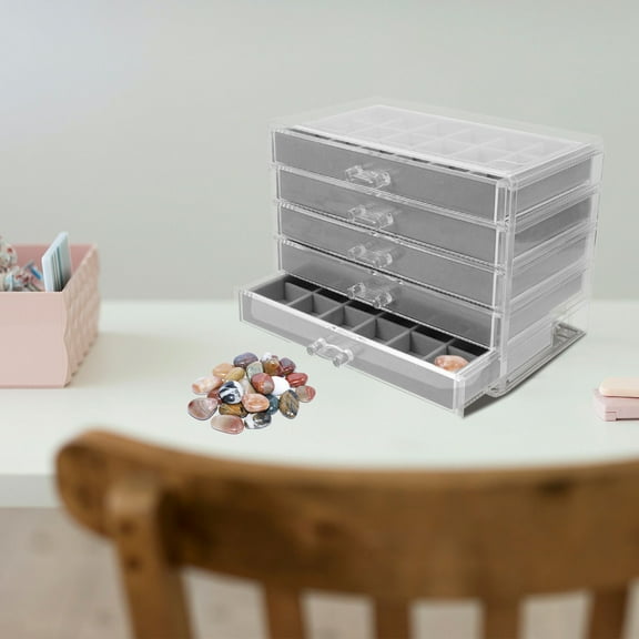 Raindrops Rock Display Cases Rock Collection Box Minimalist Velvet 1 Set