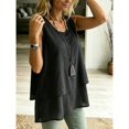 thumbnail image 7 of WCJM Women's Tanks Womens Sleeveless Chiffon Tank Top Double Layers Casual Blouse Lightweight Comfy Basic Tunic Shirts Classic Tops（Black,XL）, 7 of 7