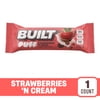 BUILT Puff Protein Bar, Strawberries 'N Cream, 15g Protein, Collagen, 140 Calories, Single 1.41 oz Bar
