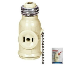 Light Socket Adapter Pull Chain Two Outlet Control Bulb Dual Receptacle Switched
