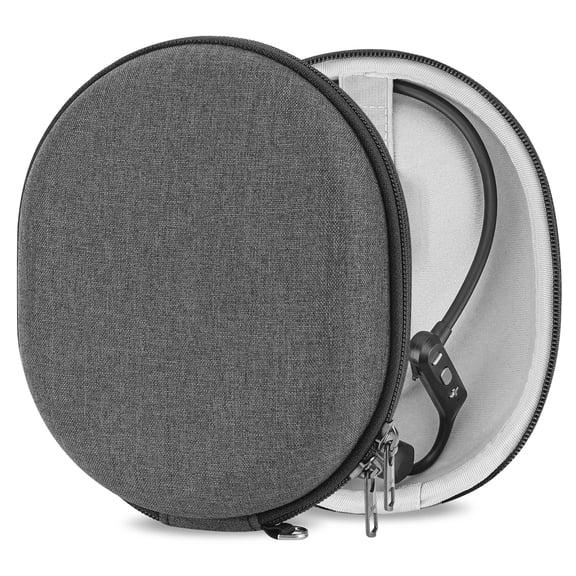 Geekria Shield Bone Conduction Headphones Case Compatible with Rumatas, Wigfar, Eyancotoi, PURERINA Case, Replacement Hard Shell Travel Carrying Bag with Cable Storage (Dark Grey)