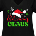 thumbnail image 4 of Inktastic Mommy Claus with Christmas Santa Hat and Snowflakes Women's Plus Size V-Neck T-Shirt, 4 of 5