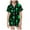 Z03-Green, variant on SUYIDA Satin Pajamas for Girls Graphic Print Comfortable Short Sleeve Pjs Button Down Girls' Sleepwear Two-Piece Pj Sleepwear Sets Hot Pink,110