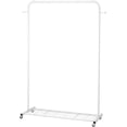 thumbnail image 2 of White Rolling Garment Rack with Storage Shelf - 64.56" Tall Metal Frame (39.76"x16") for Hanging Clothes, Coats & Skirts, Space-Saving Mobile Organizer, 2 of 9