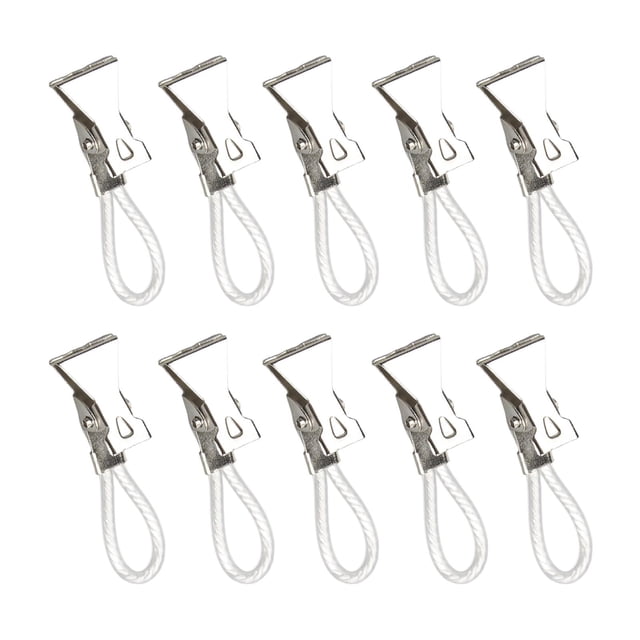 10x Hanging Tea Towels Clips Hanging Clothes Pegs Towels Clips with Hanging Loop white