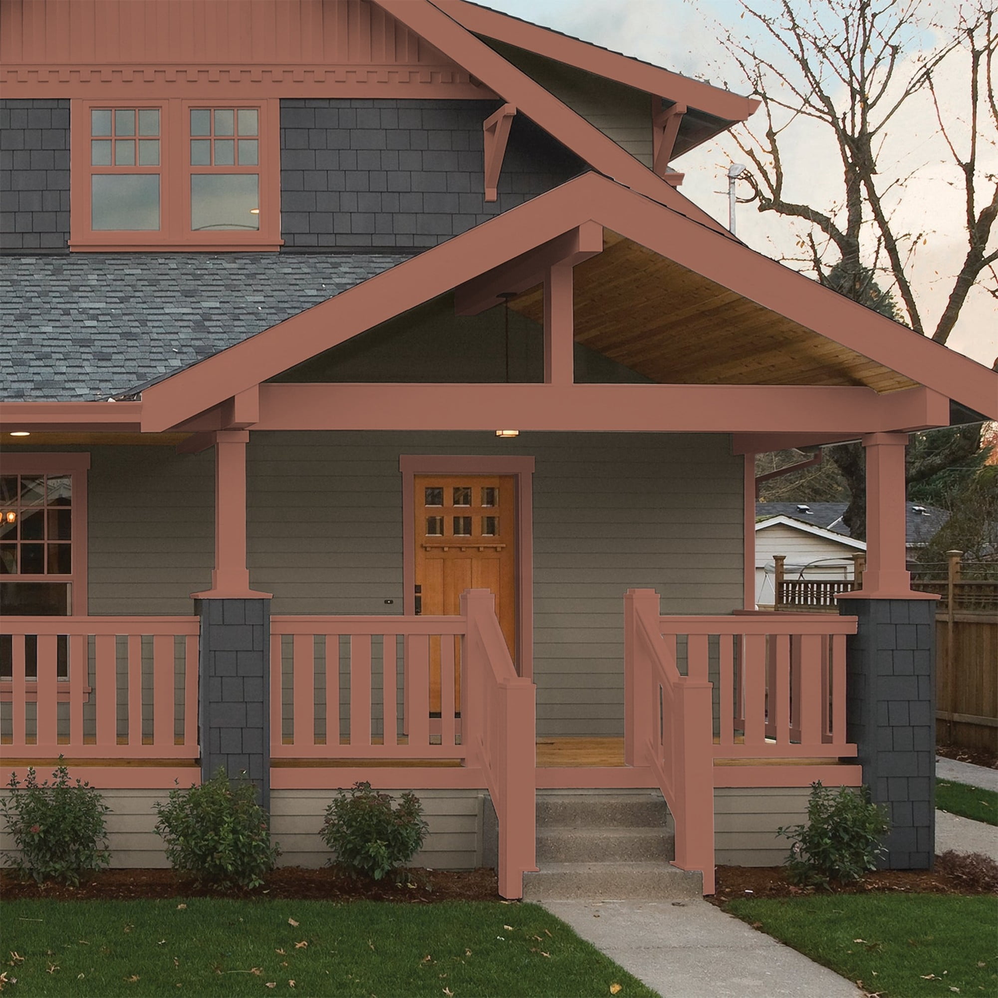 Glidden HEP Apple Brown Betty / Orange Semi-Gloss Exterior Paint with Primer, 1 Gallon