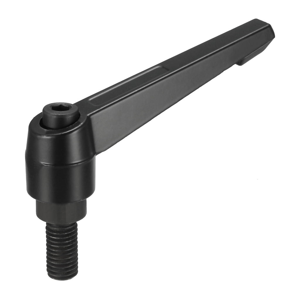 Uxcell M12 x 25mm Adjustable Clamping Lever Handle with Stud Black