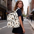 thumbnail image 7 of HUISEFOR Cow Print Bow Kids Backpack for Girls 17 Inch Large Capacity School Bag with Padded Straps Front Zipper Pocket, Lightweight Comfortable Shoulder Bookbag 10-12 Years Old, 7 of 7
