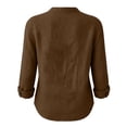 thumbnail image 4 of NominalSnugCotton Linen Button down Shirts for Women Dressy Casual V Neck Long Sleeve Lightweight Work Blouses Shirts, 4 of 8