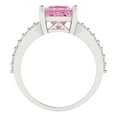 thumbnail image 4 of 2.44ct princess cut pink Zircon 18k white gold Bridal Wedding Engagement Promise Anniversary Ring for Women size 6, 4 of 7