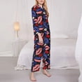 thumbnail image 3 of Balery American With Lips Conjunto de Pijama con Estampado para Mujer, Conjunto de Dos Piezas con Manga Larga, Ropa de Dormir Suave con Bolsillos, Pijamas Cómodos-Medium, 3 of 7