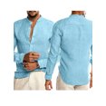 thumbnail image 4 of TRKIYQC Camisa de Hombre, Camisa de Manga Larga con Botones, Tops sólidos de otoño, Ropa de Calle para Diario Informal TRKIYQC moda, 4 of 5