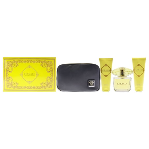 Versace Yellow Diamond by Versace for Women - 4 Pc Gift Set 3oz EDT Spray, 3.4oz Shower Gel, 3.4oz Body Lotion, Bag