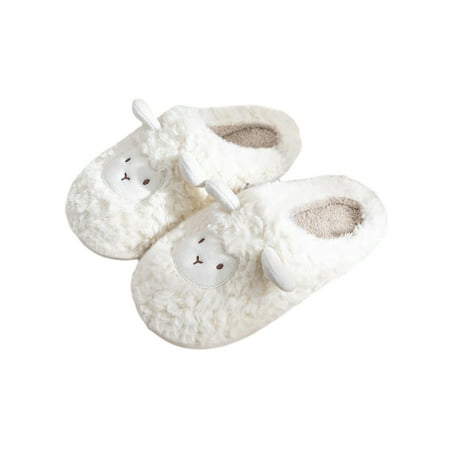 

Kesitin Womens Plush Slipper Closed Toe Home Shoe Slip On Fuzzy Slippers Comfort Casual House Shoes Bedroom Cozy White 7.5-8