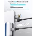 thumbnail image 2 of Cable USB 4 PHIXERO compatible con Thunderbolt 4 [1,6 pies], datos de 40 Gbps/video de 8K a 60 Hz/carga de 100 W de USB C a USB A/C, 2 of 5