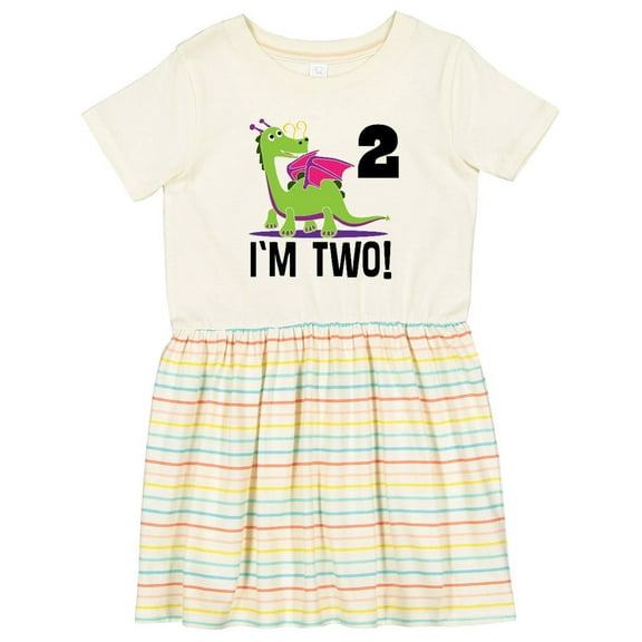 Inktastic 2nd Birthday Girl Dragon Girls Toddler Dress