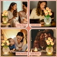 thumbnail image 5 of Tulip Flower Lamps, 3 Colors Touch Stepless Dimming Crystal Night Light, Rechargeable Artificial Flower Light, LED Flower with Vase Lamp Romantic Decor for Date Party Home, 5 of 7