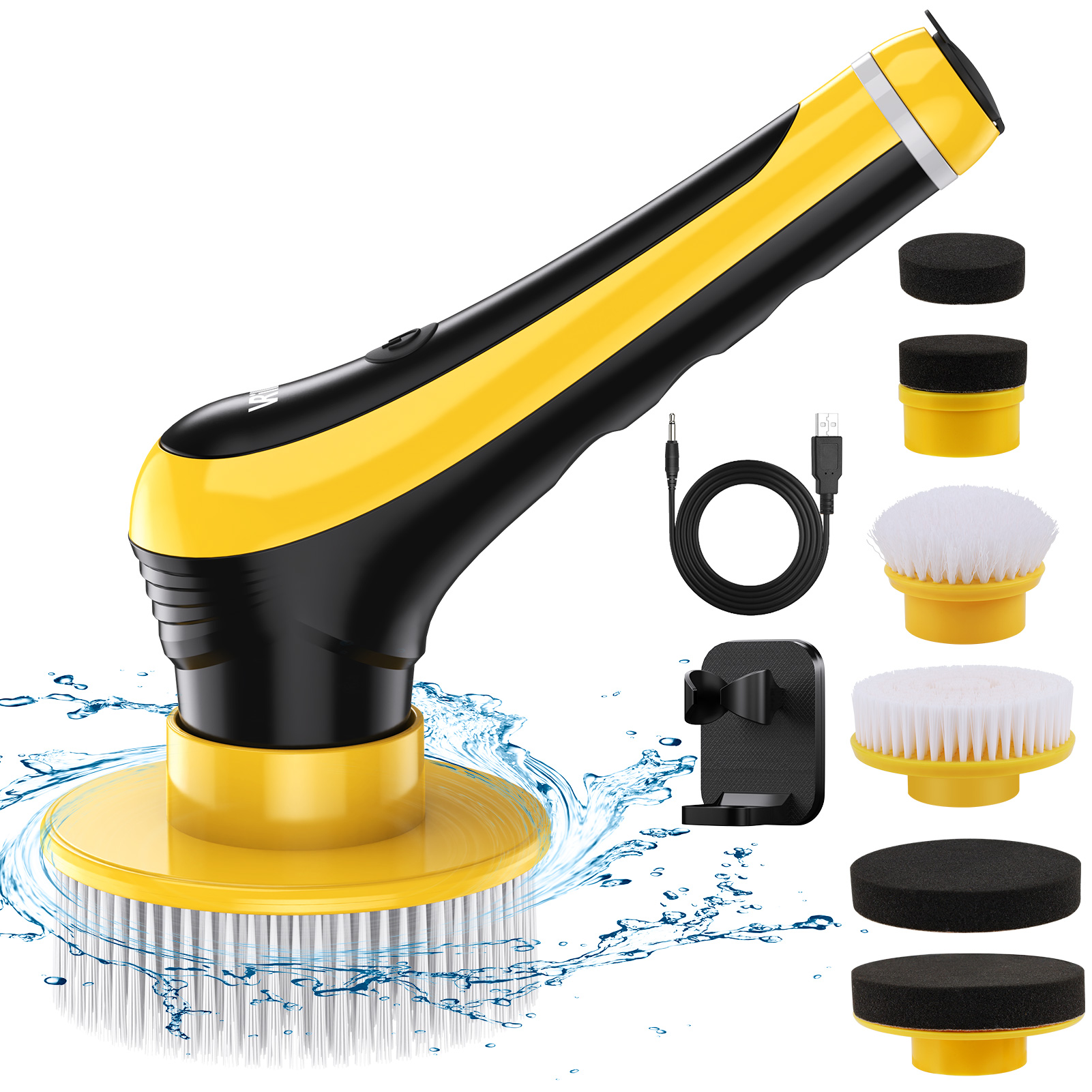 Vrillo KC600 Handheld Electric Spin Scrubber, Cordless Power Shower