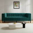 thumbnail image 5 of Miniyam Classic Sofa Solid Print Velvet Tufted Coach for Indoor, Green, 5 of 8