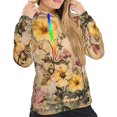 thumbnail image 5 of Yiaed Vintage Floral Butterfly Collage Print Womens Casual Hoodies Crew Neck Long Sleeve Sweatshirts With Pocket Pullover Tops Women's Hooded Sweatshirt-Medium, 5 of 5