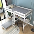 thumbnail image 3 of Veryke Twin Over Full Wood Folding Loft Bunk Bed with Corner Desk, Convertible to Square Seat, 3 of 7
