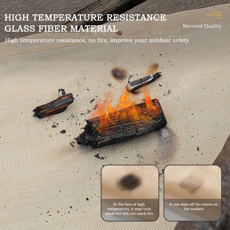 Fire Pit Mat Fiberglass Camping Stove Grill Mat for Patio Lawn (100x100cm)  - Walmart.com