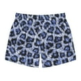 thumbnail image 2 of Blue Leopard Print Swim Trunks, 2 of 6