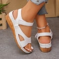 thumbnail image 4 of Yyuenw Women's Fashion Casual Spring And Summer Comfortable Solid Color Open Toe Thick Bottom Wedge Heel Sandals, 4 of 9
