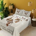 thumbnail image 3 of Ambesonne Bohemian Fitted & Top Sheet Set with Shams, Never Stop Dreaming Item, Beige and Brown, 3 of 7