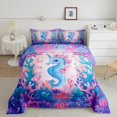 thumbnail image 2 of Manfei Kids Children Kawaii Seahorse Bedding Comforter Set 2pcs,Cartoon Marine Animal Twin Comforter Sets Microfiber,Cute Sea Wildlife Breathable Bedding Set,Super Cozy Room Decor,Reversible, 2 of 8