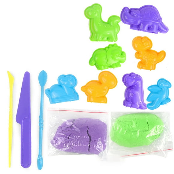 Kids Play Sand Set, Keep Moist Kids Play Clay Sand Kit for Preschool Dinosaur Set Basic 5.3oz