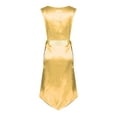 thumbnail image 6 of iiniim Women Metallic Lyrical Dance Dress Lace-Up Sides Split Tunics Dancewear Yellow L, 6 of 7