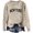 Beige, variant on Sweater for Women, Round Neck Sweaters for Women, Letter Printed Long Sleeve, Autumn Winter Casual Comfort