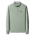 thumbnail image 3 of Long Sleeve Polos Shirt For Men Fashion Casual Breathable Golf T Shirts Lapel Button Business Office Wear (S, Army Green), 3 of 7