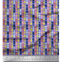 Soimoi Purple Heavy Canvas Fabric Paw Arrow Tribal Print Fabric by the Yard 58 Inch Wide