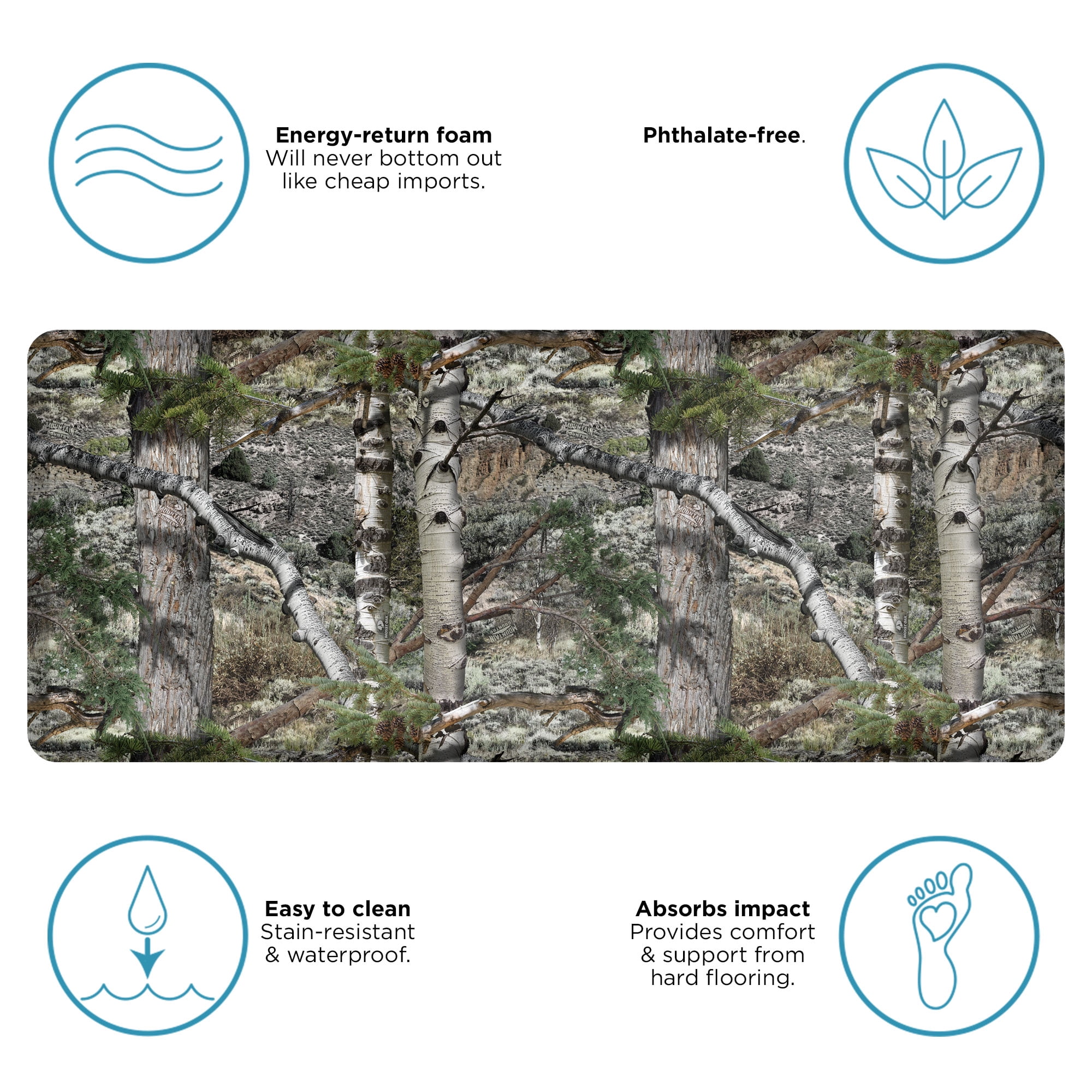 NewLife By GelPro Camo Anti-Fatigue Comfort Utility Floor Mat, 30x72, Mossy Oak Mountain Country