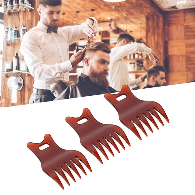 Peine Con Textura De Dientes Anchos, Peine De Dientes Anchos Para Desenredar El Cabello Con Dientes Brillantes Ergonómicos Compactos Retro Para Salón