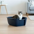 thumbnail image 4 of IRIS USA Cat Litter Box, Jumbo Litter Pan with Scoop, Navy, 4 of 10